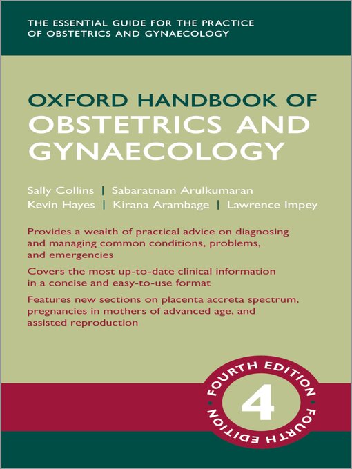 Title details for Oxford Handbook of Obstetrics and Gynaecology XE by Sally Collins - Wait list